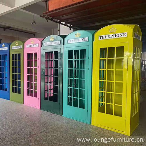 Decorative Pink Iron Interior London Telephone Booth